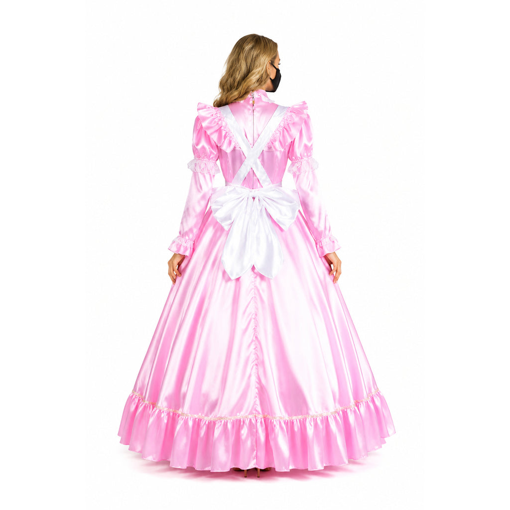 pink satin dress G1406
