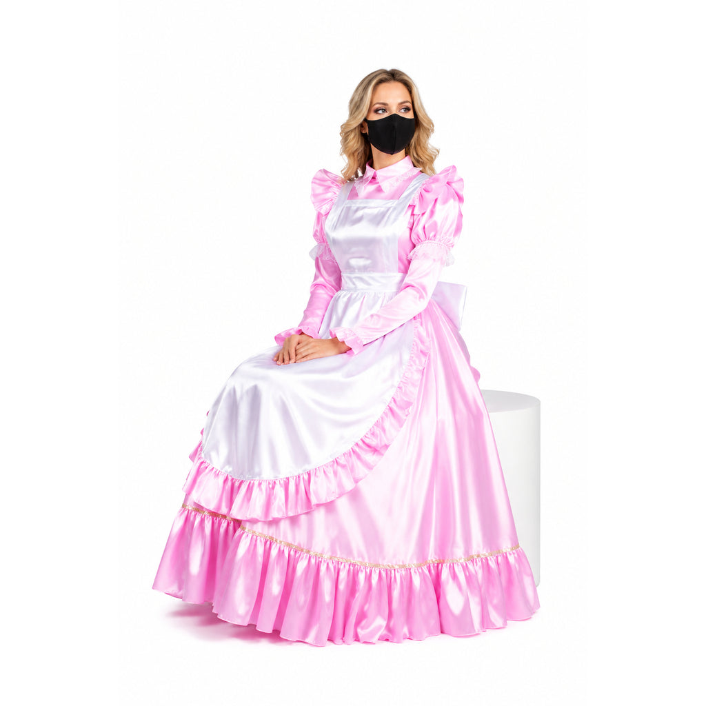 pink satin dress G1406
