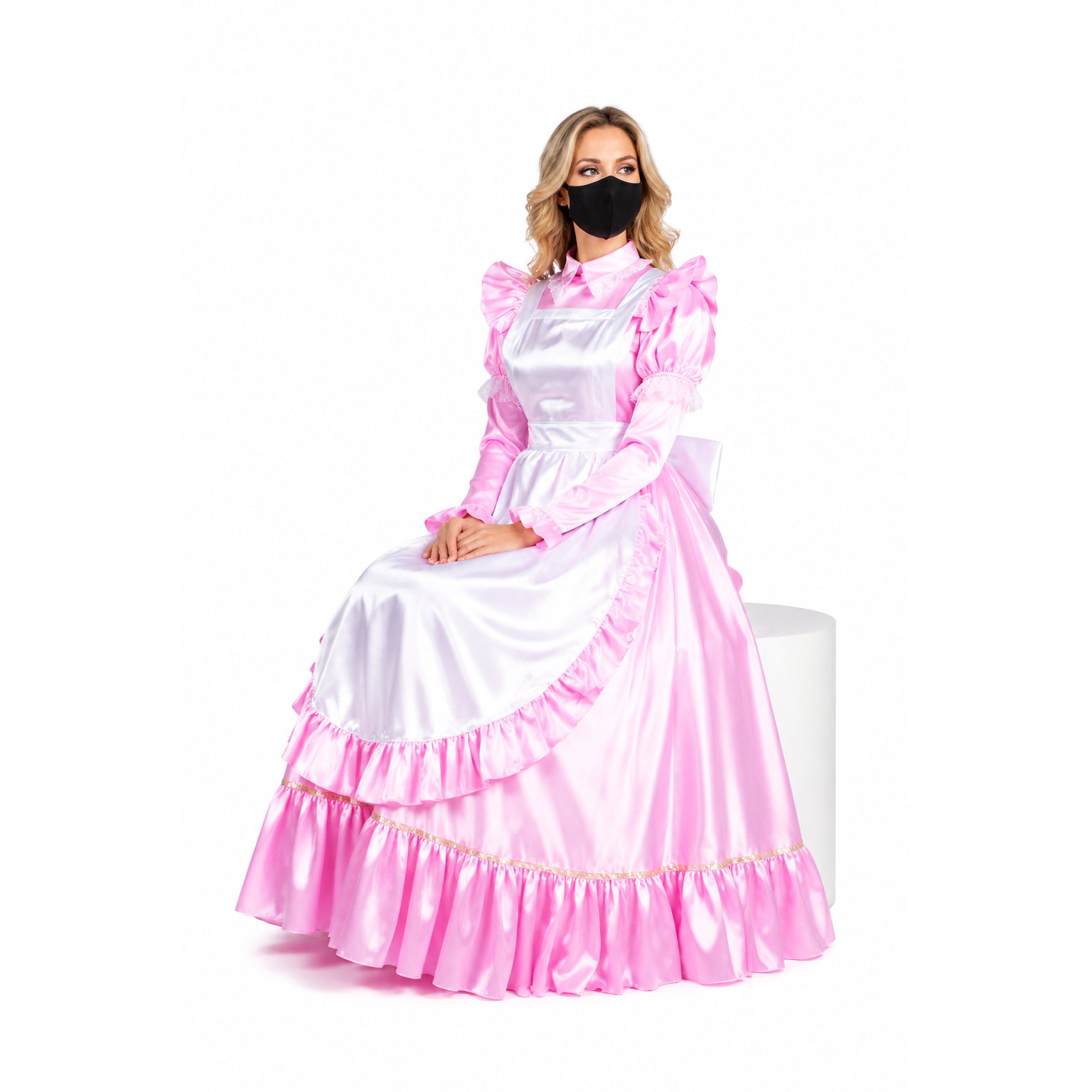 pink satin dress G1406