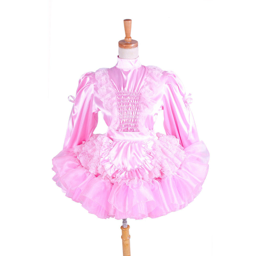 pink satin dress G1407