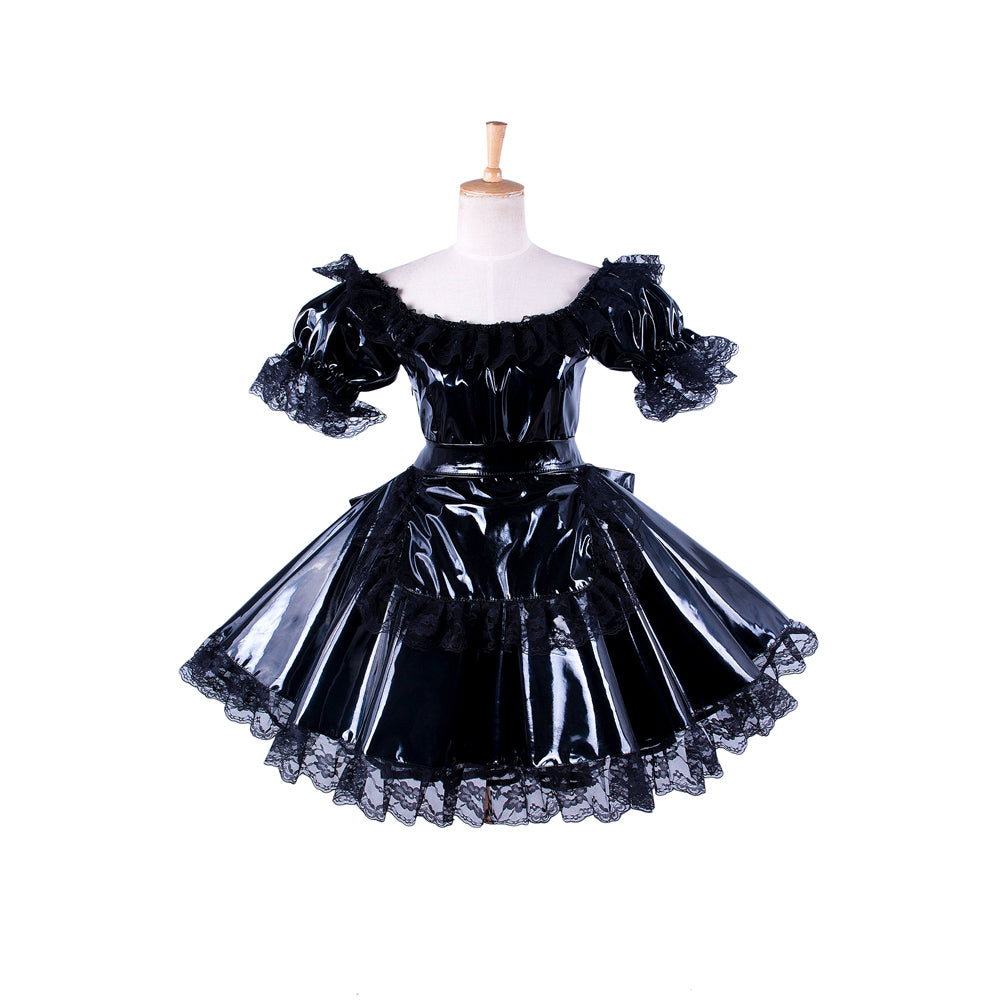 black thin pvc dress G1414