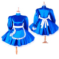 blue satin dress G1415