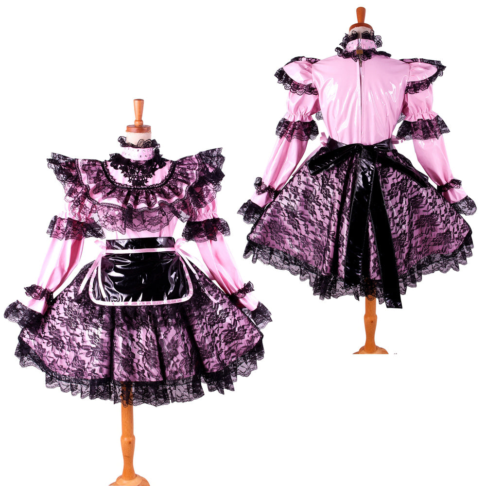 pink thin pvc dress G1422