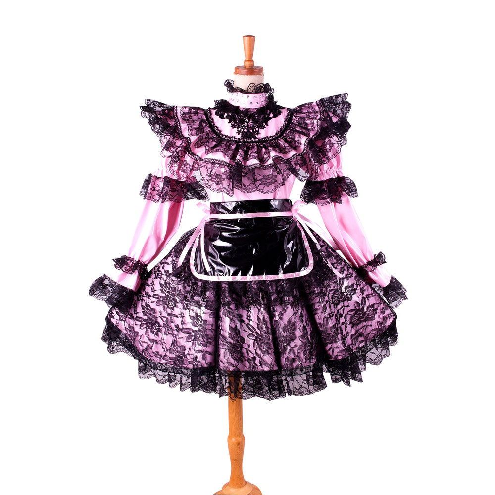 pink thin pvc dress G1422