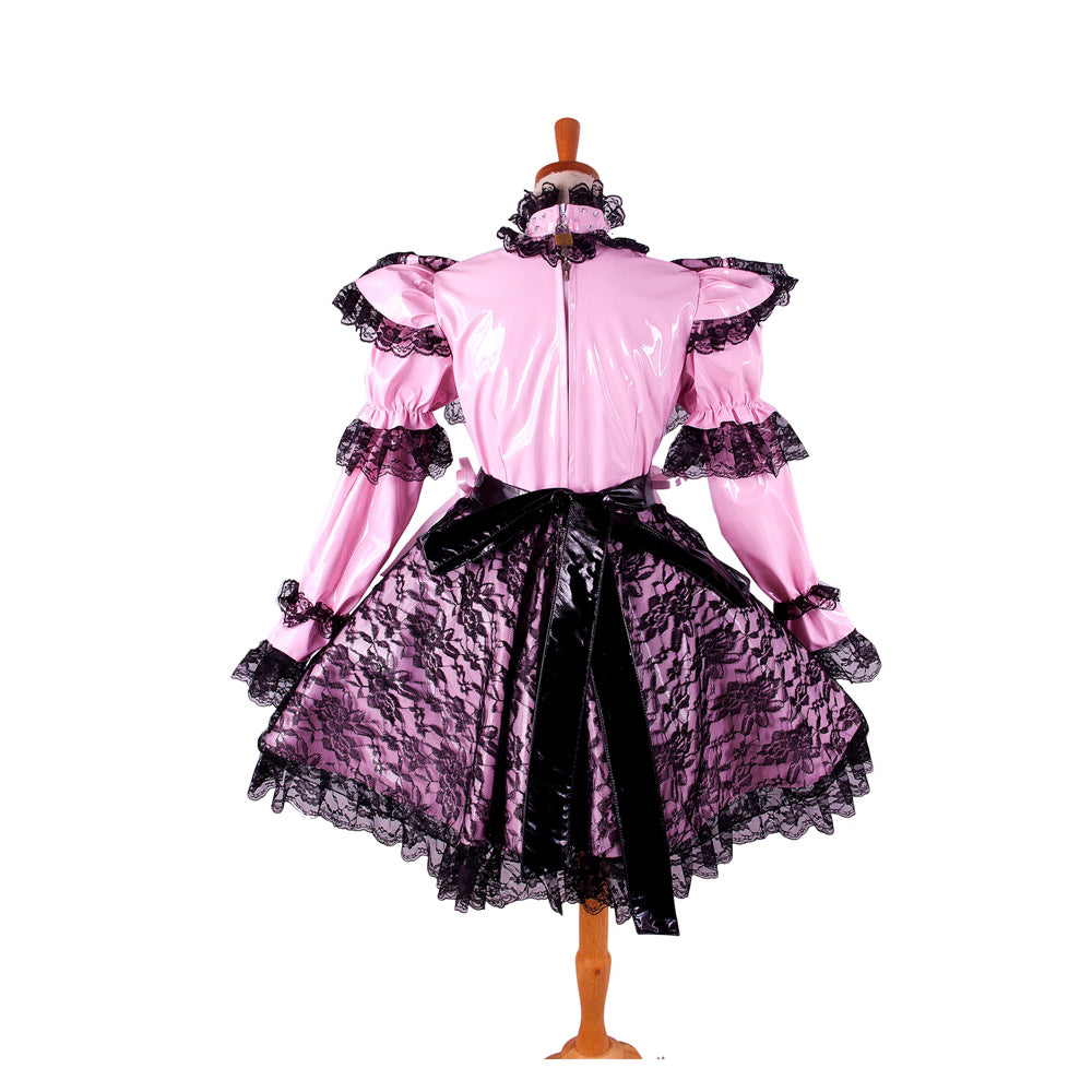pink thin pvc dress G1422