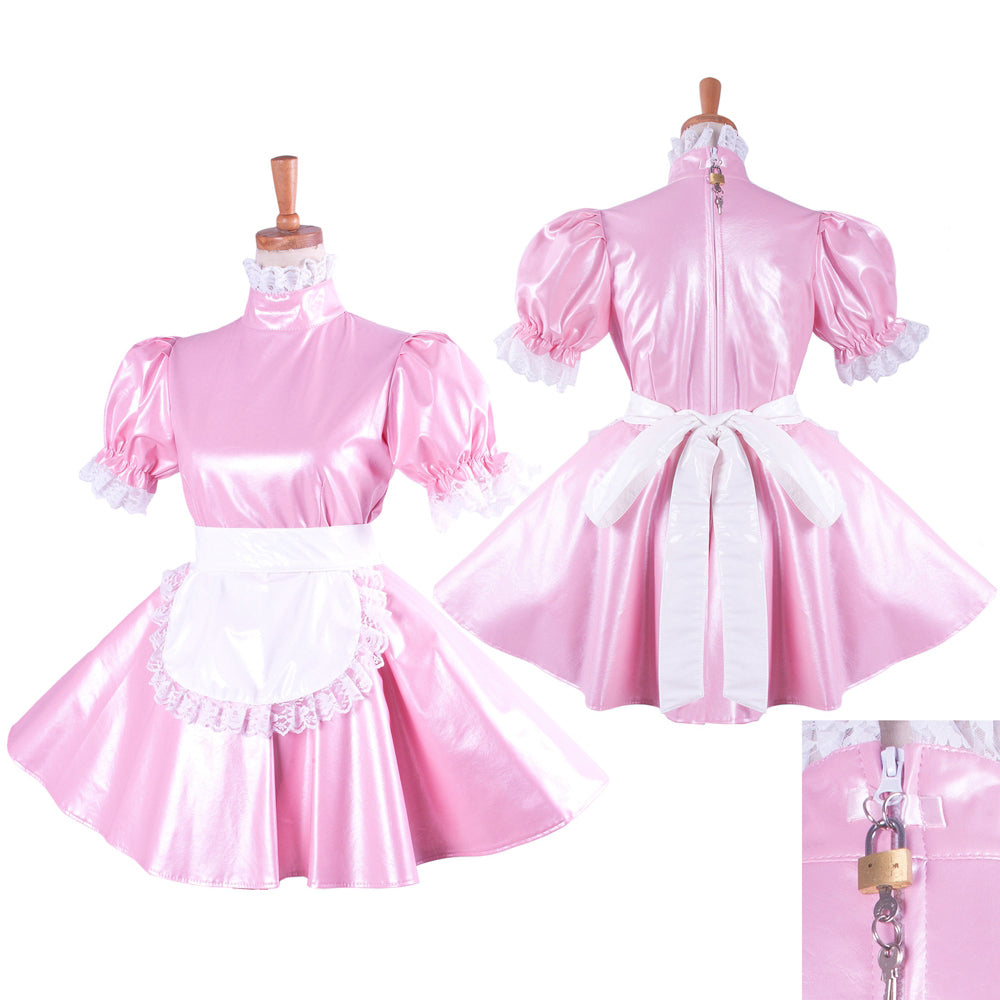 pink leather dress G1424