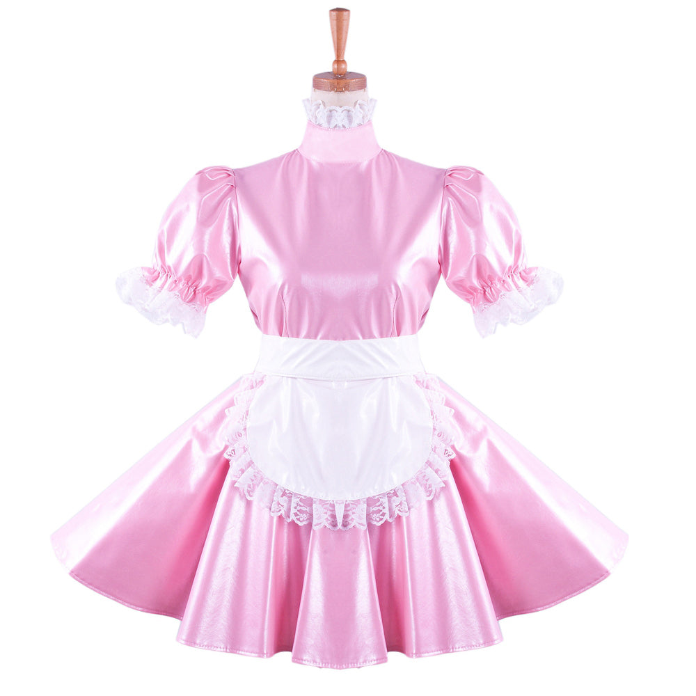 pink leather dress G1424