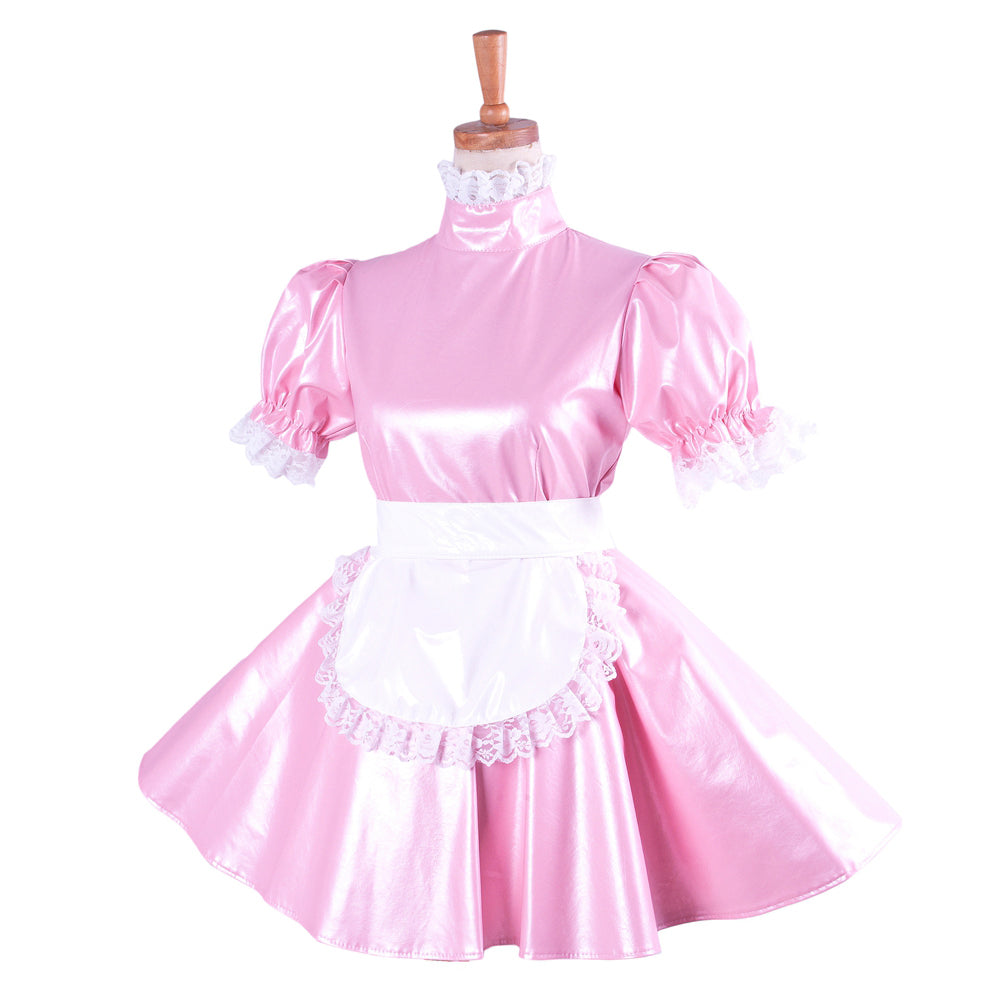 pink leather dress G1424
