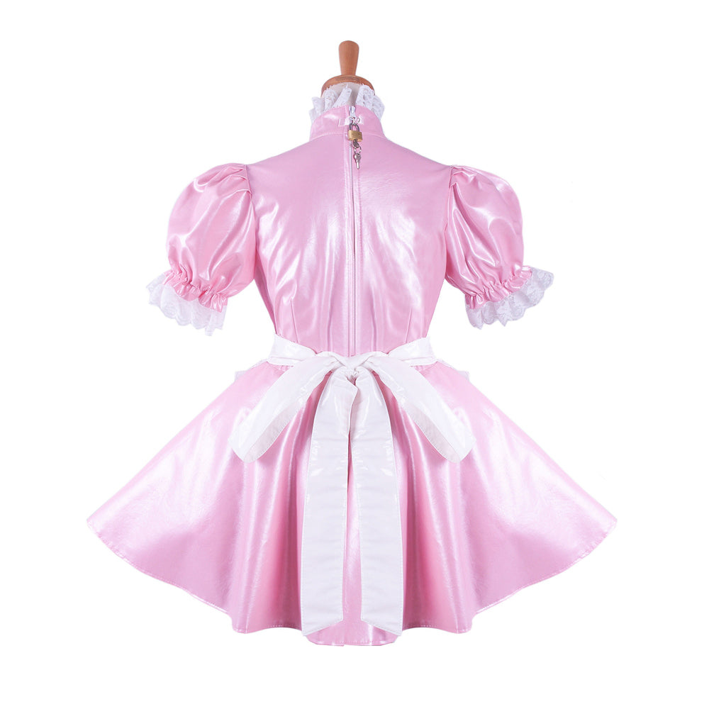 pink leather dress G1424