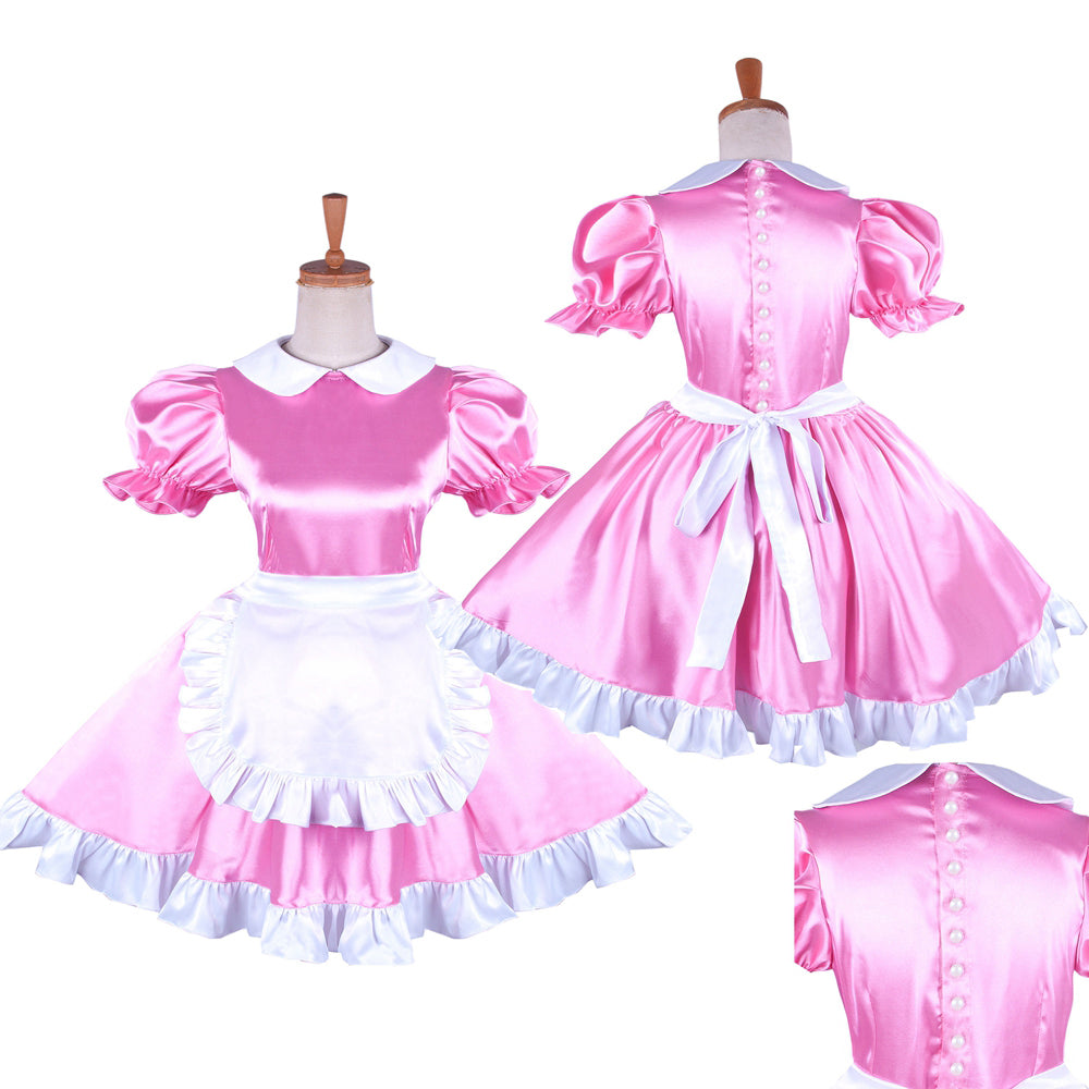 pink satin dress G1478