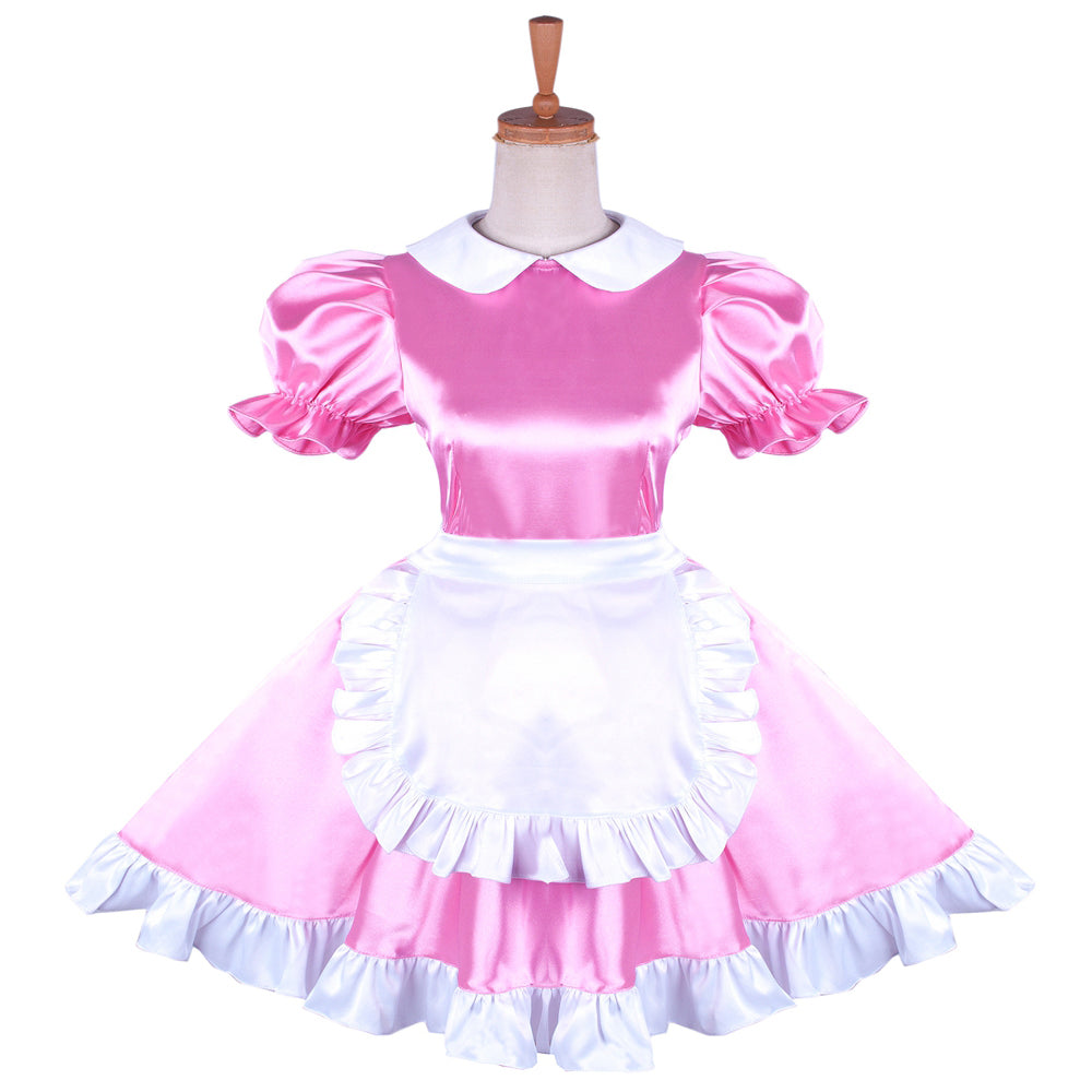 pink satin dress G1478