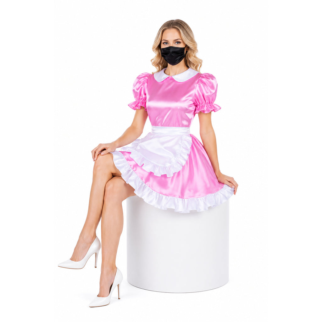 pink satin dress G1478