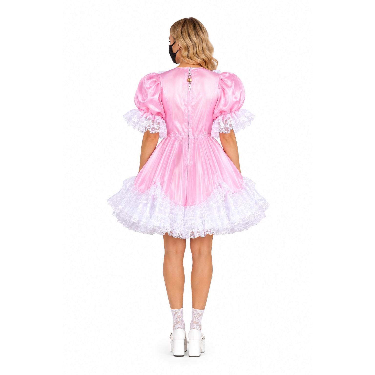 pink satin dress G1479