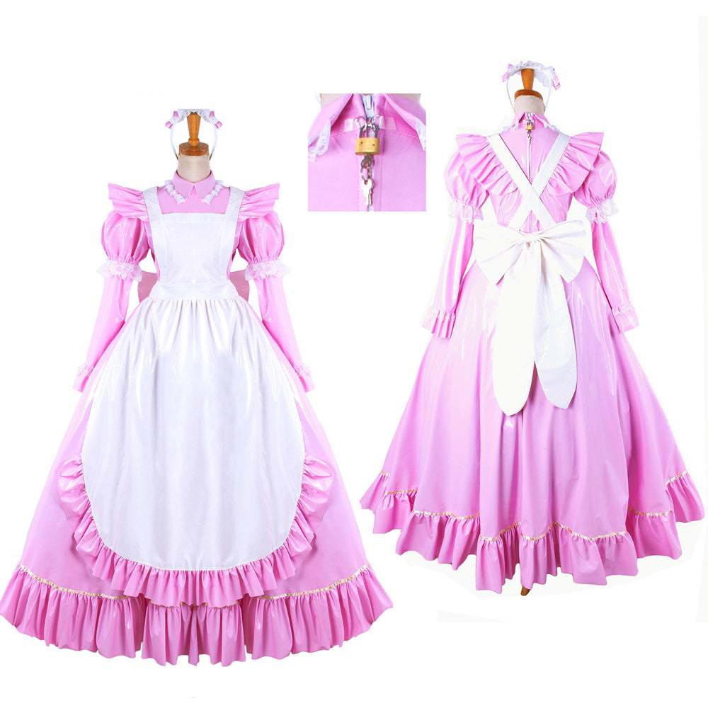 pink thin pvc dress G1481