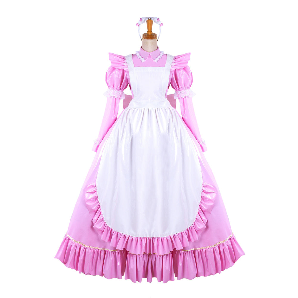 pink thin pvc dress G1481