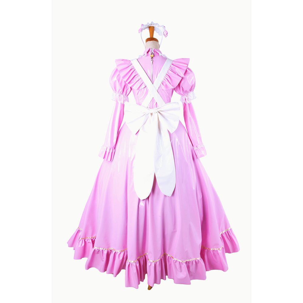 pink thin pvc dress G1481
