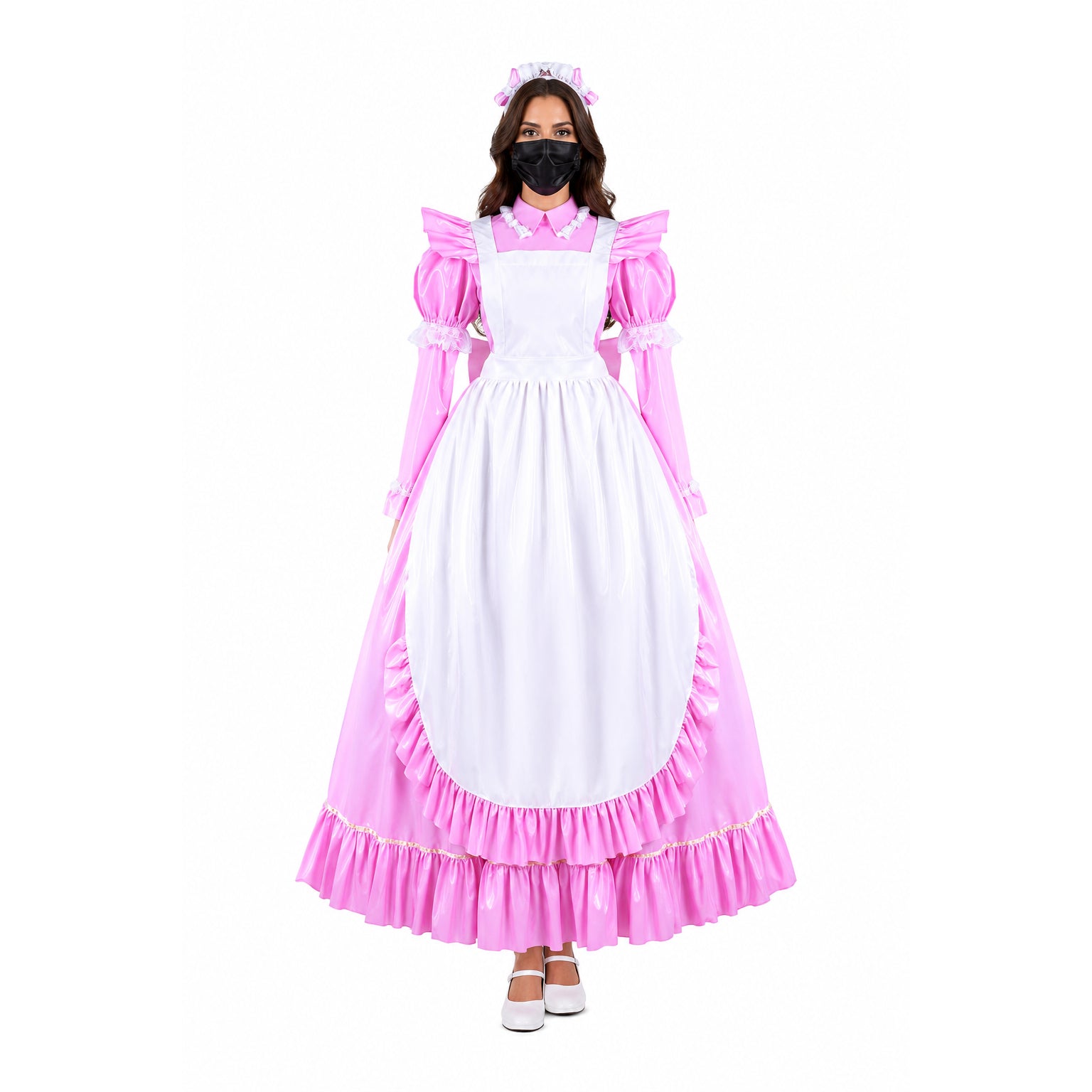 pink thin pvc dress G1481