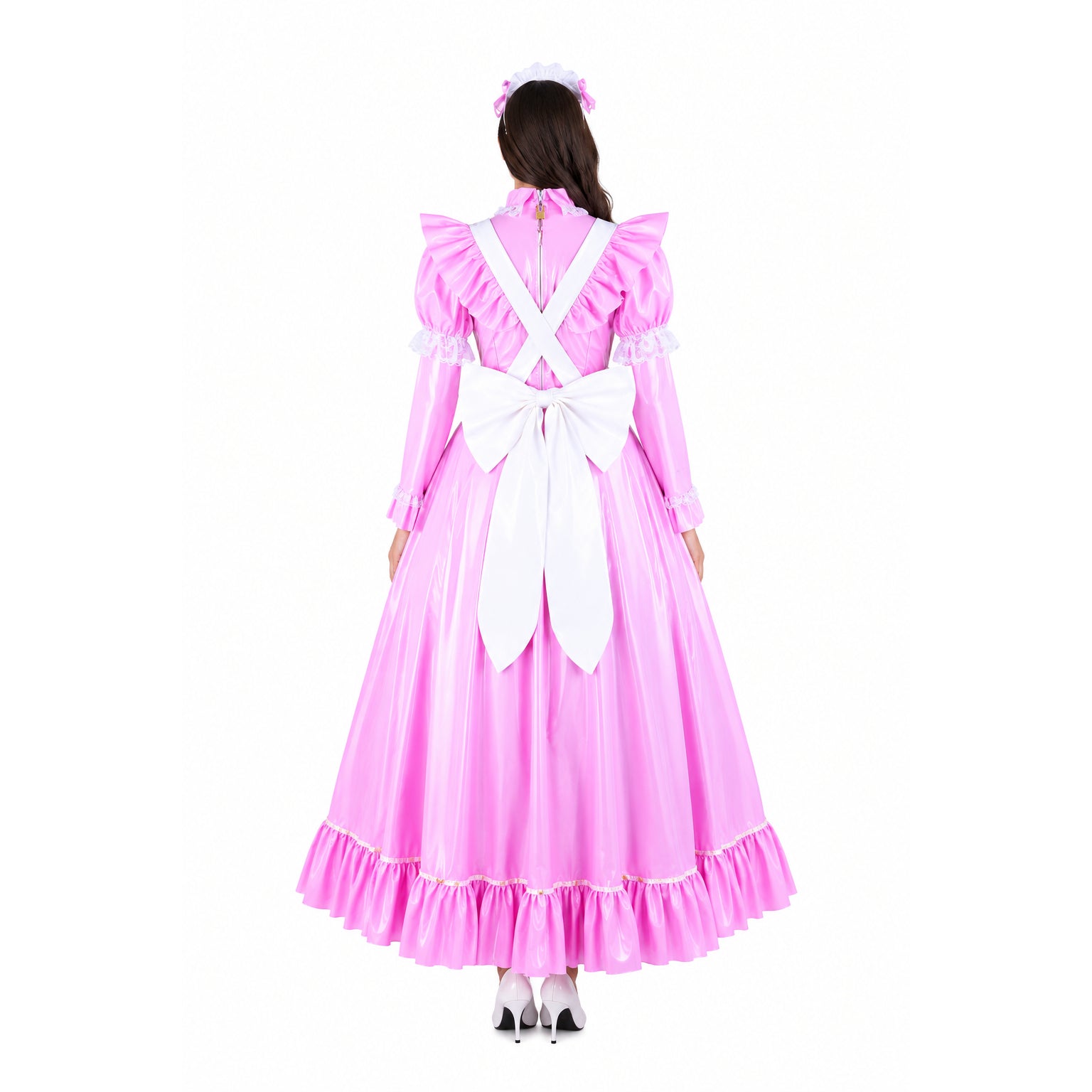 pink thin pvc dress G1481
