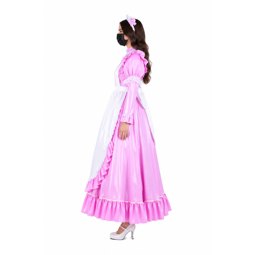 pink thin pvc dress G1481