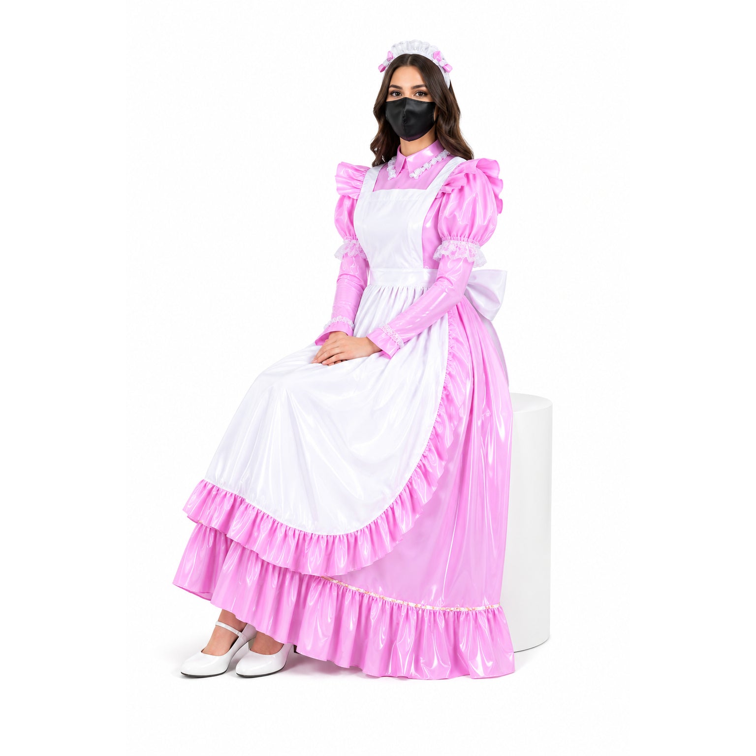 pink thin pvc dress G1481