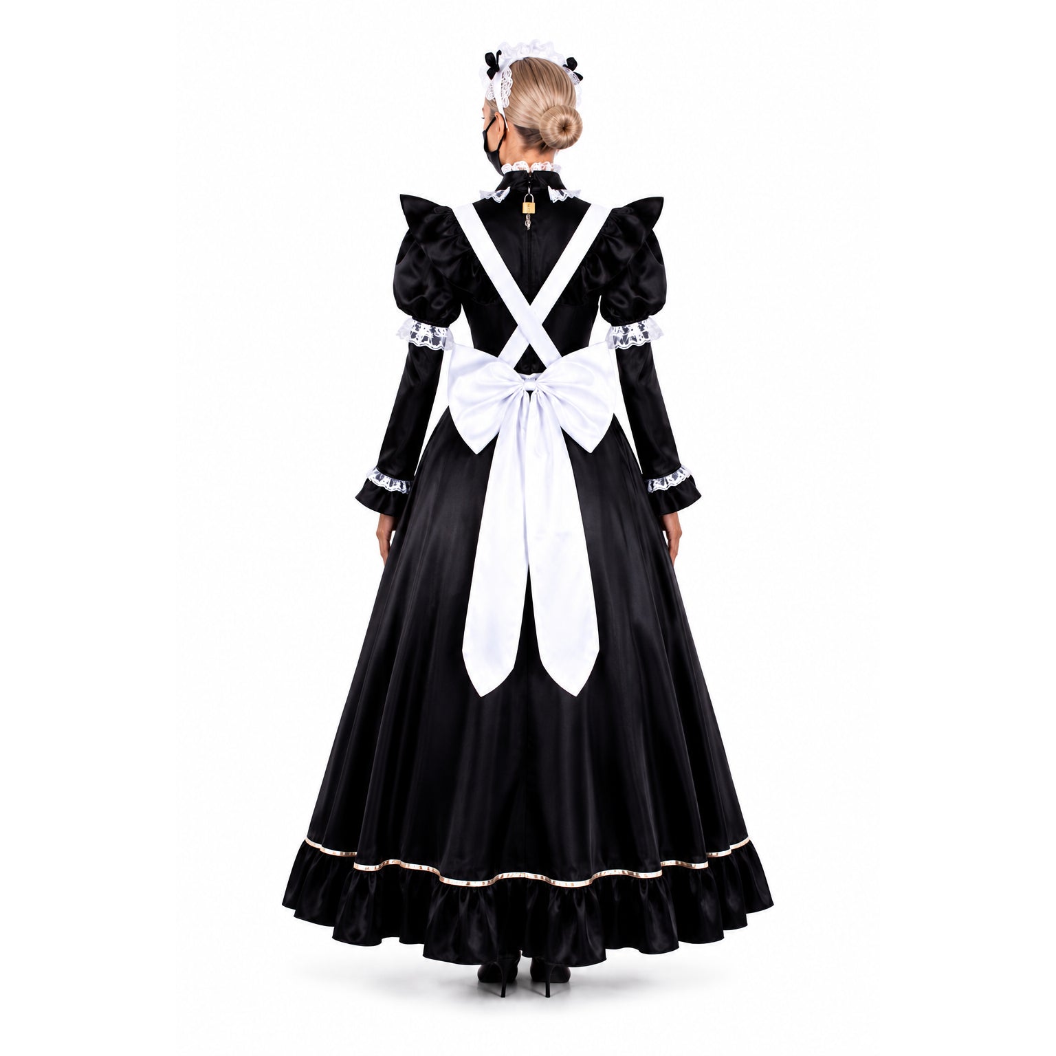 black satin dress G1482