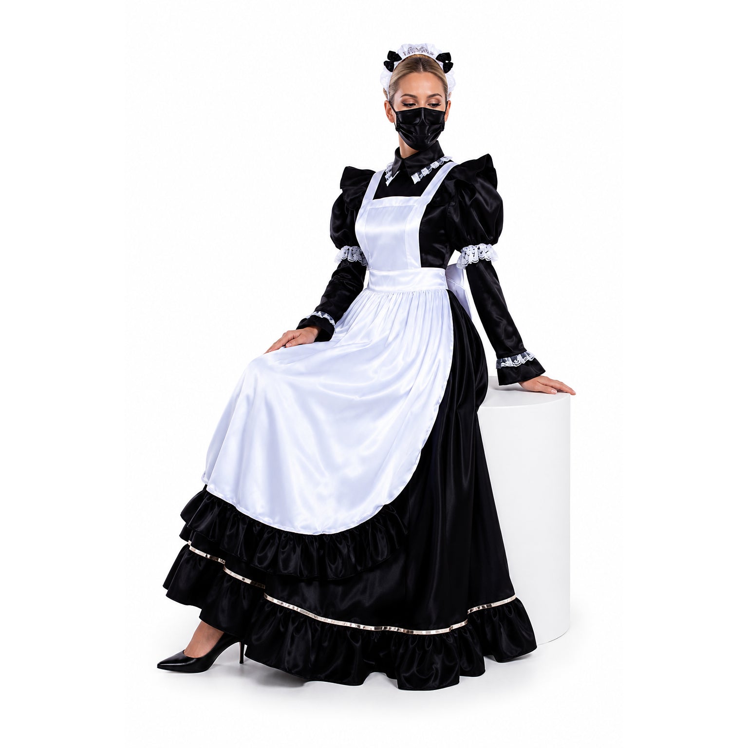 black satin dress G1482