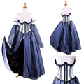 Gothic Blue-Black Off-Shoulder Corset Dress G1485