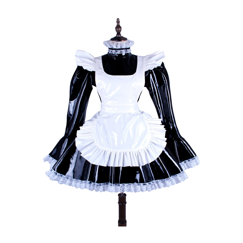 black heavy pvc dress G1486