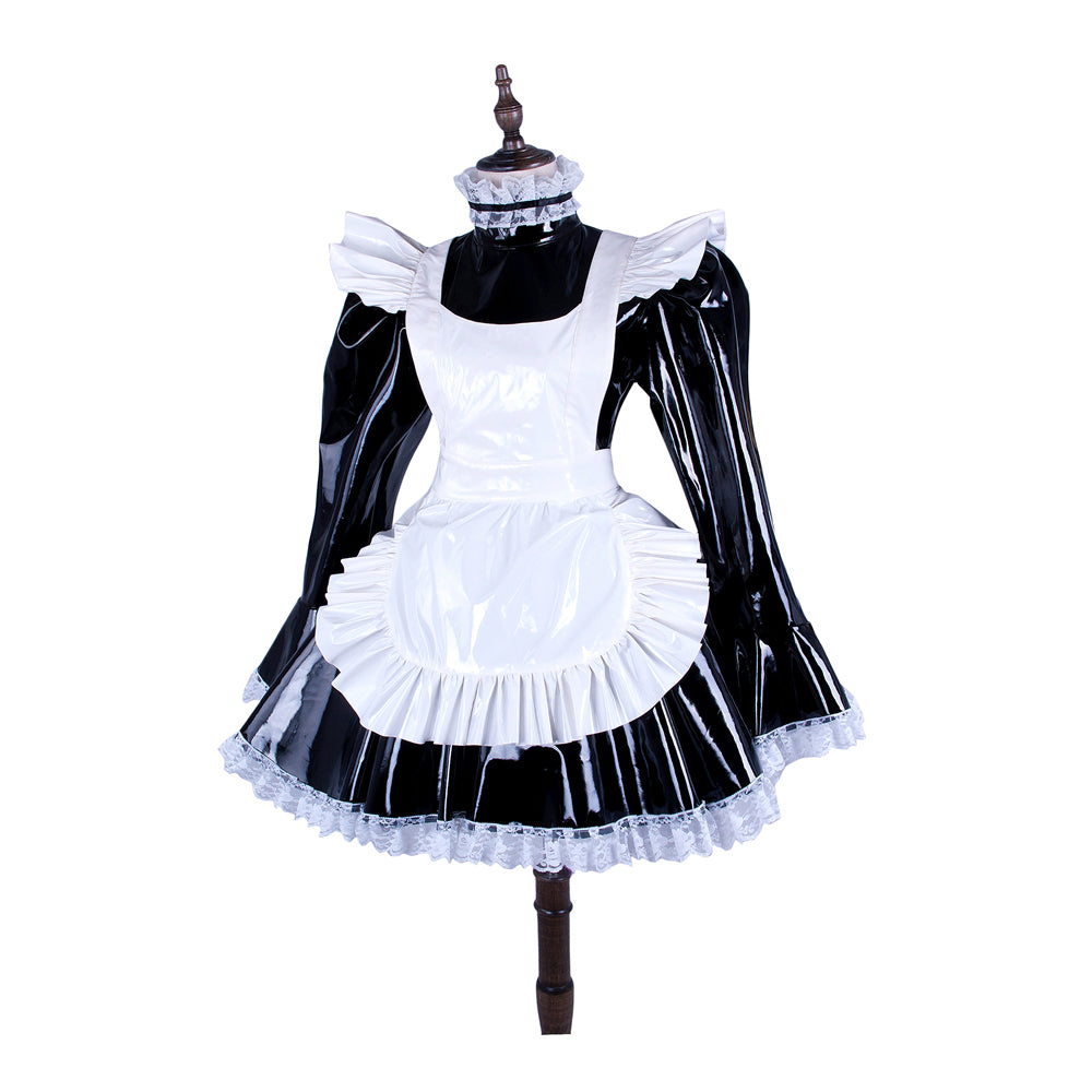 black heavy pvc dress G1486