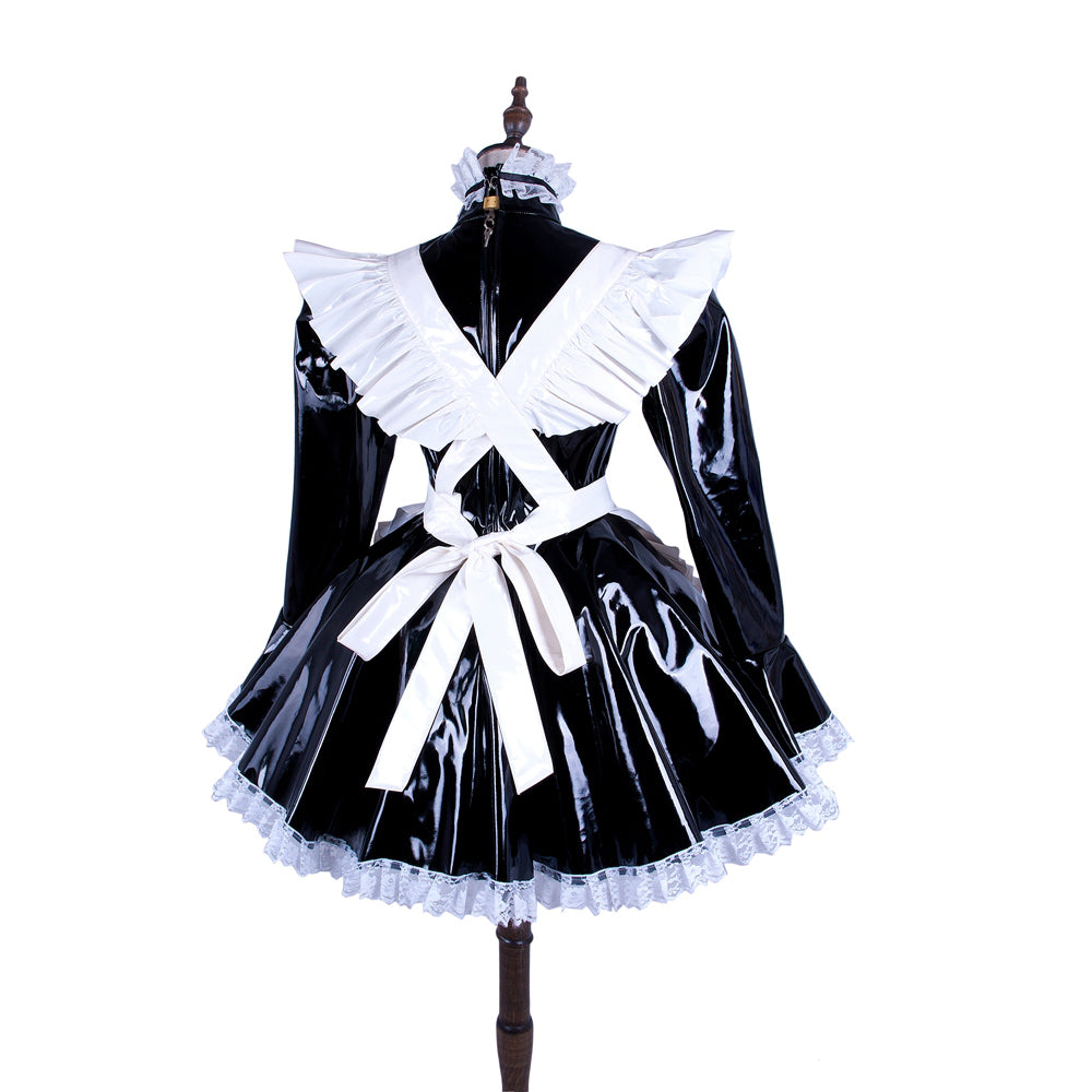 black heavy pvc dress G1486