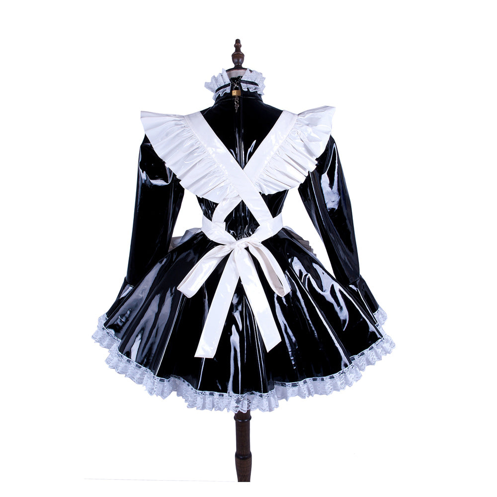 black heavy pvc dress G1486