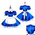blue satin dress G1492