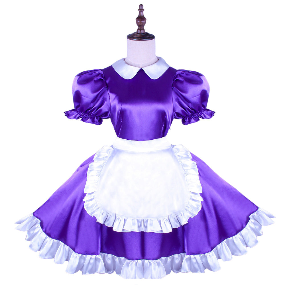 Purple satin dress G1493