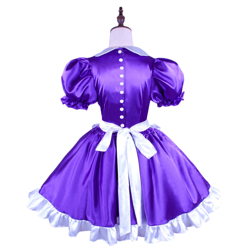 Purple satin dress G1493