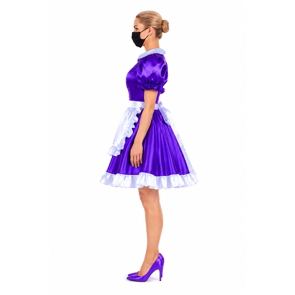 Purple satin dress G1493