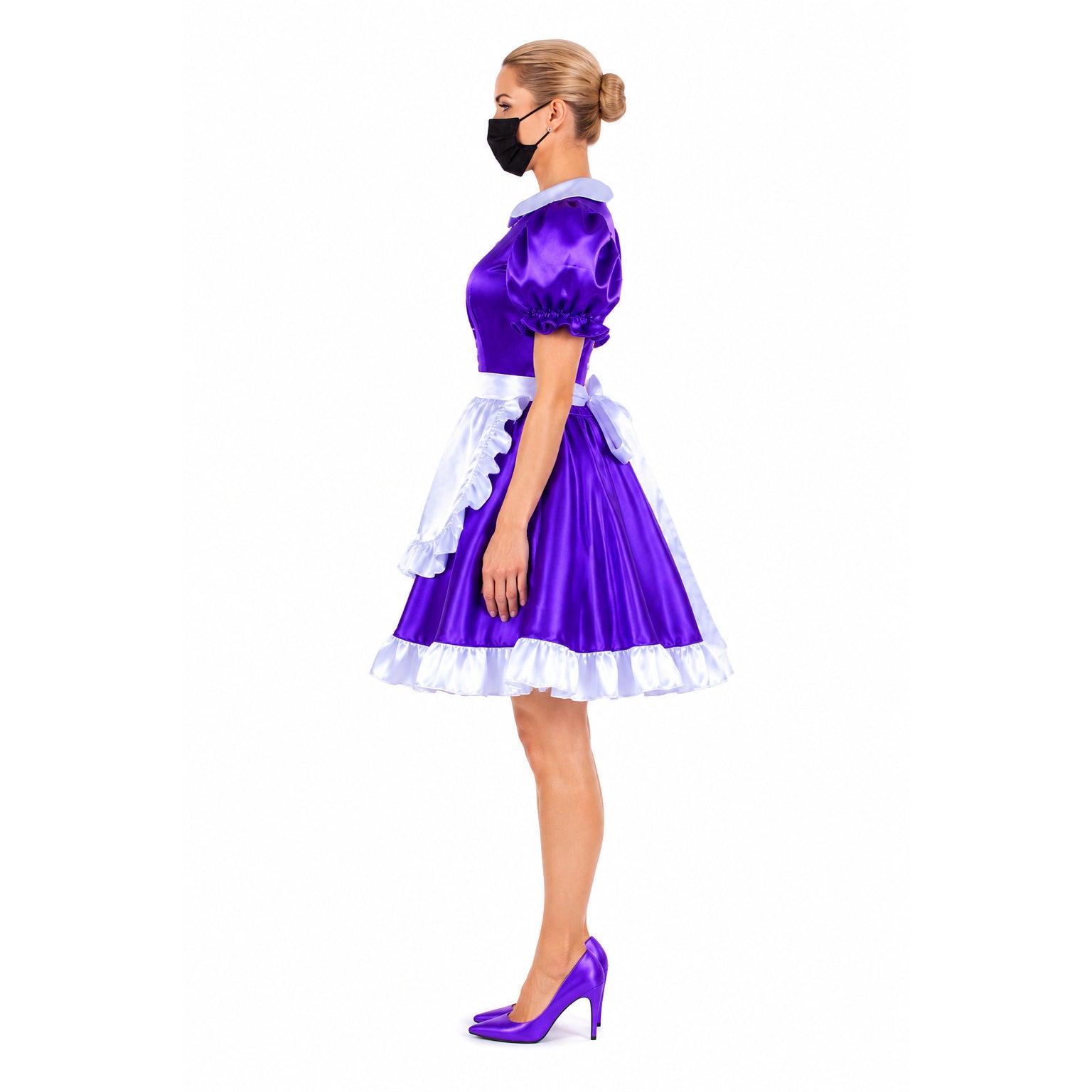 Purple satin dress G1493