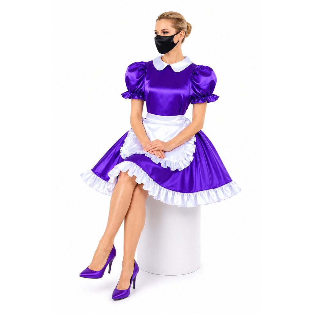 Purple satin dress G1493
