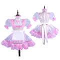 white clear pvc pink lace dress G1502