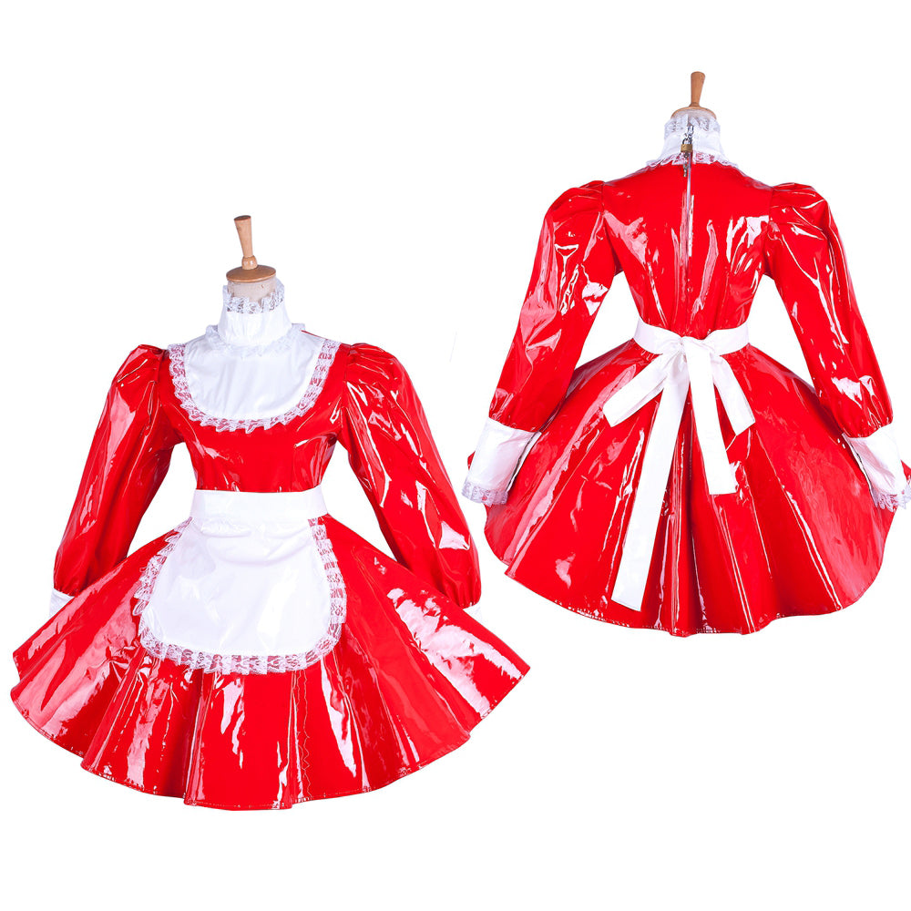 red thin pvc dress G1544