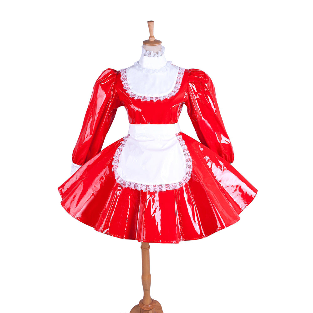 red thin pvc dress G1544