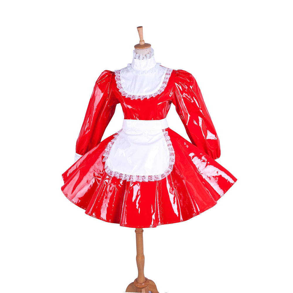 red thin pvc dress G1544