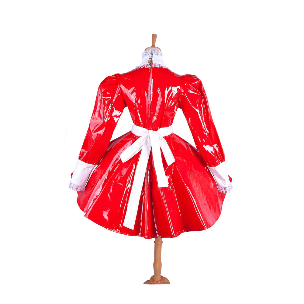 red thin pvc dress G1544