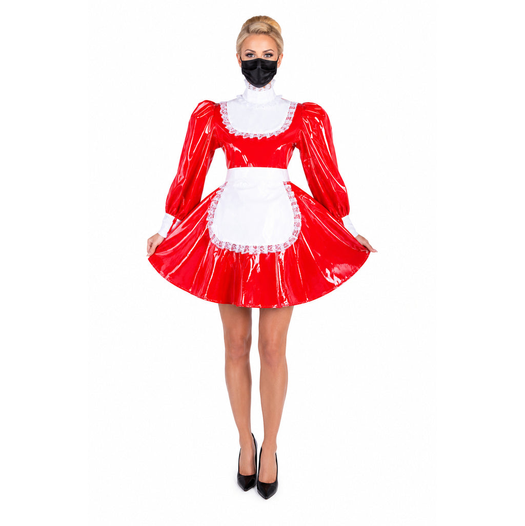 red thin pvc dress G1544