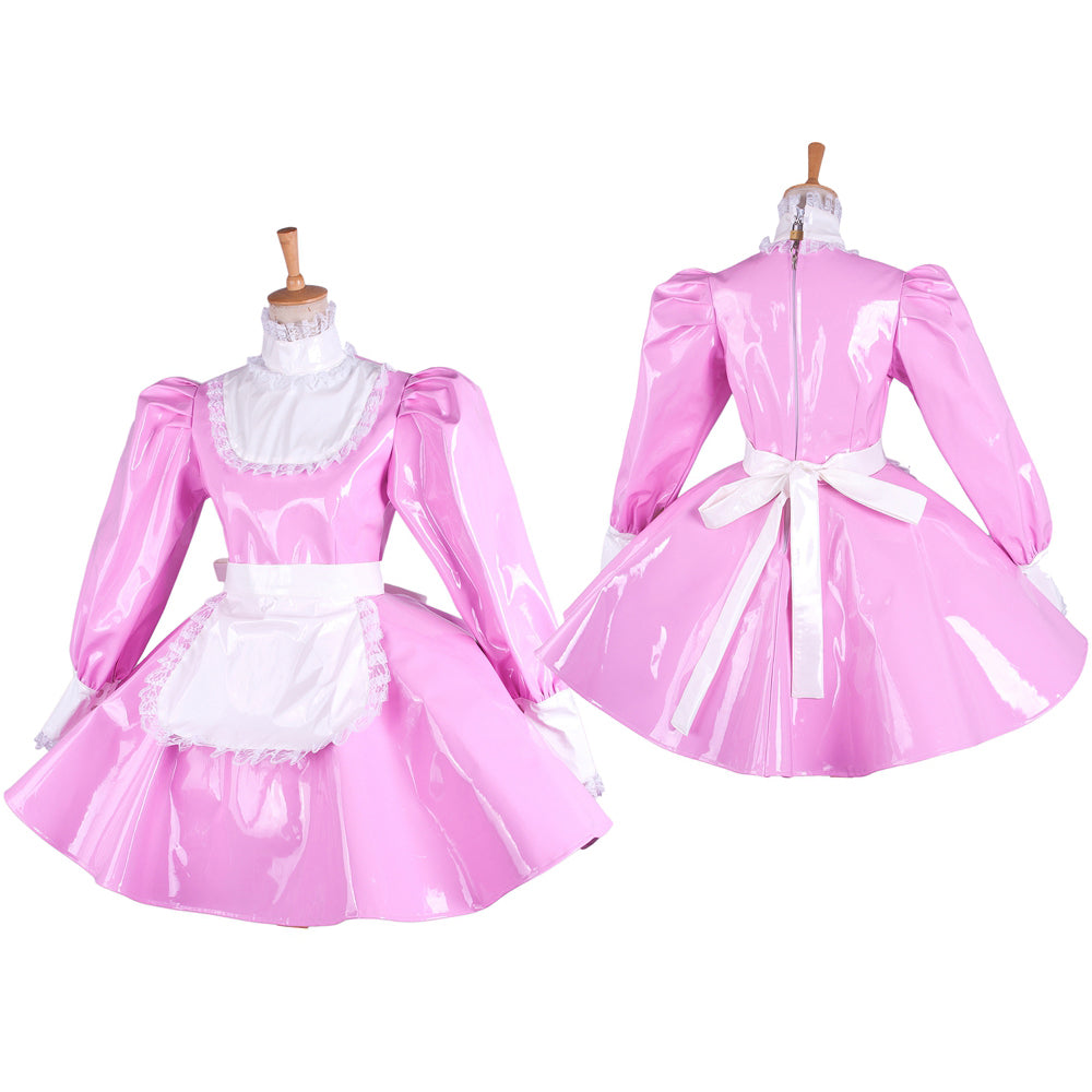 pink thin pvc dress G1545