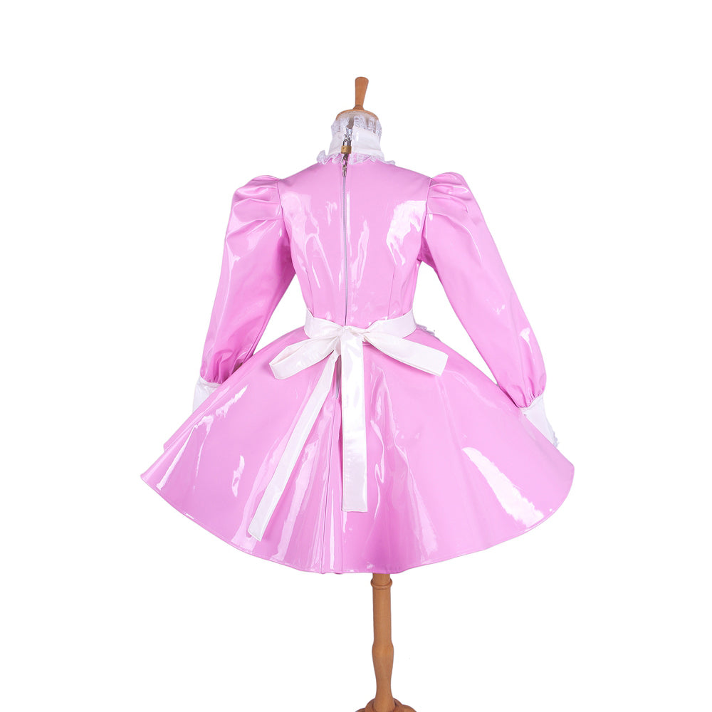 pink thin pvc dress G1545