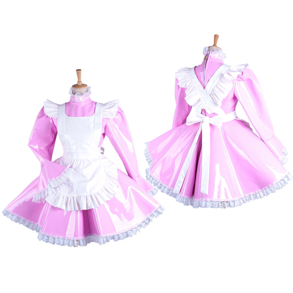pink thin pvc dress G1547