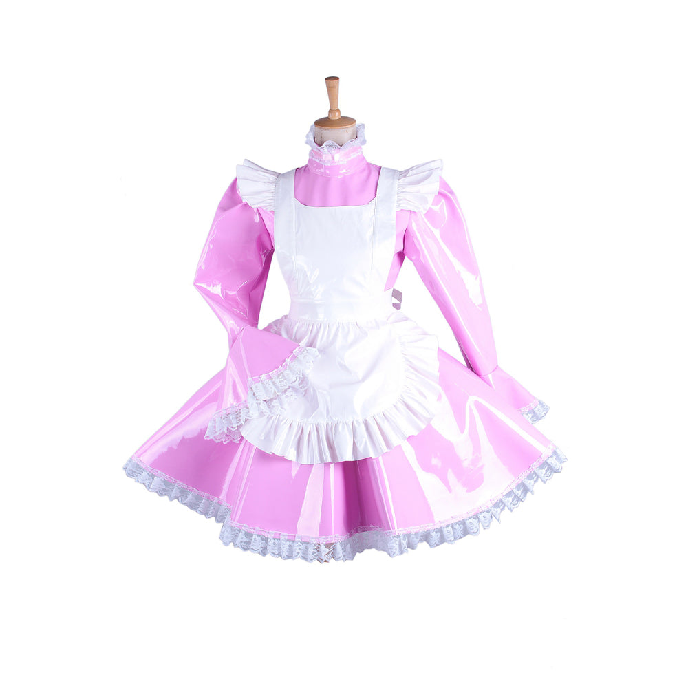 pink thin pvc dress G1547