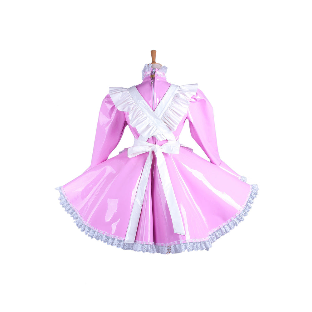 pink thin pvc dress G1547