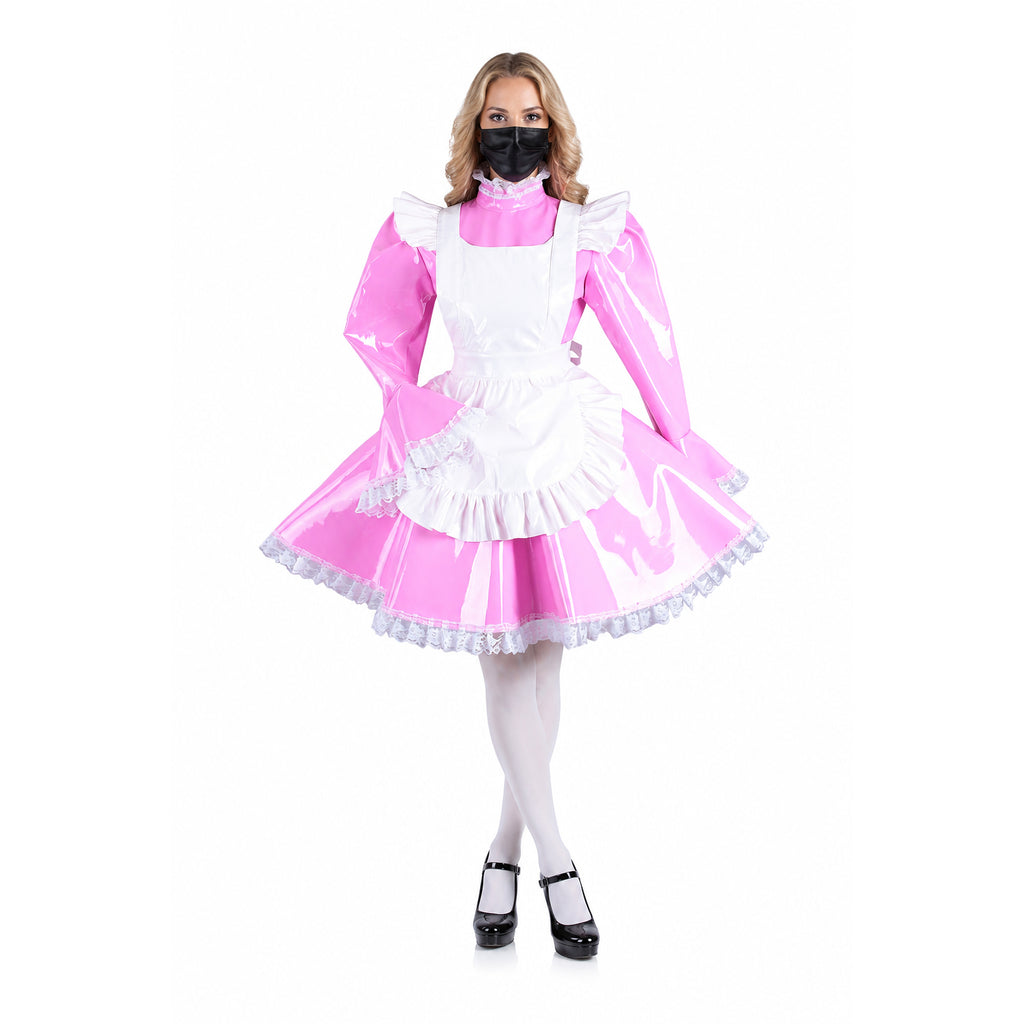 pink thin pvc dress G1547