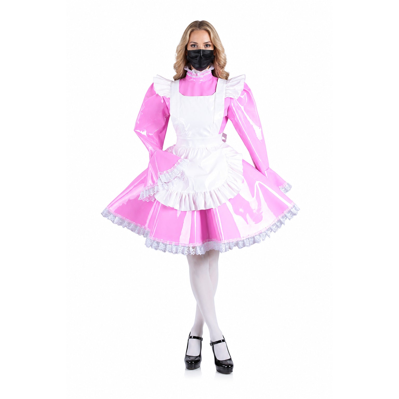 pink thin pvc dress G1547